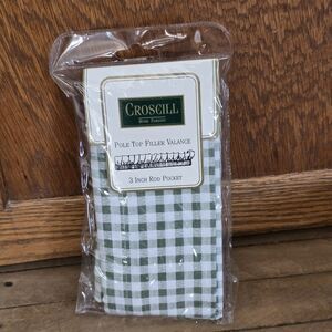 Croscill Valance Sage Green Sierra Gingham Width 89" Pole Top Filler #1893